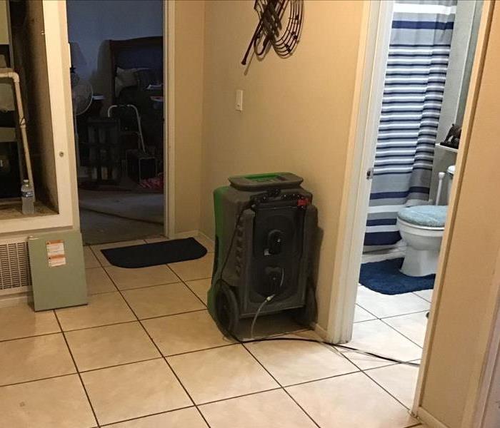 Hallway with drying equipment 